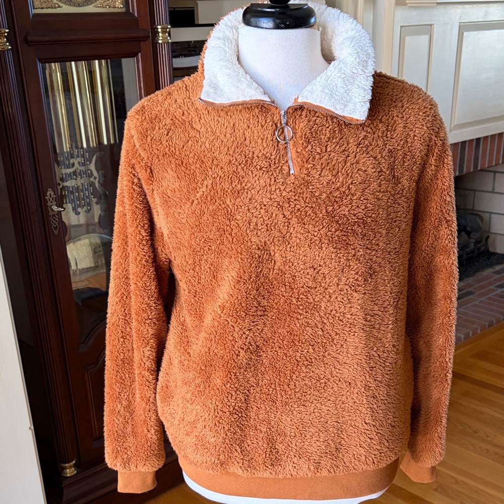 Cozy Orange Teddy Jacket - Picture 2 of 4